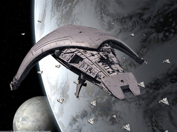 未来巨型太空战舰想像图