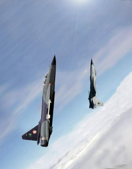 图文：巴基斯坦空军的枭龙战机进行机动演练