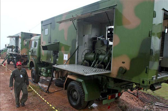 委内瑞拉演习中的JYL1雷达配套车辆