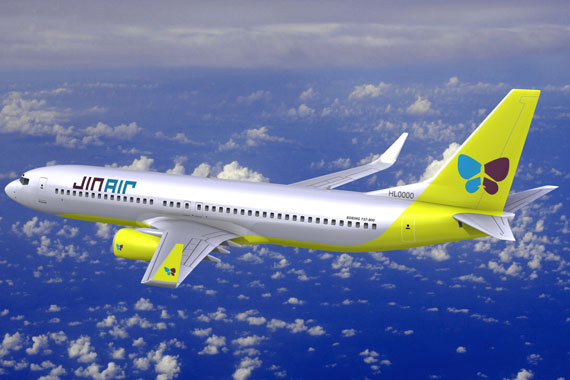 大韩航空经济型航空公司启用新名称Jin Air