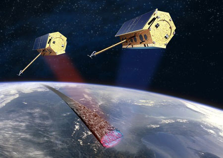 德国地球观测卫星TanDEM-X工作示意图