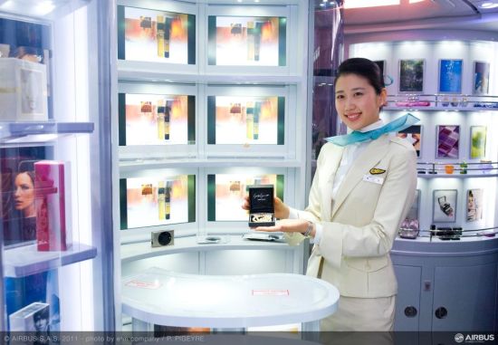 大韩航空A380免税品展示区