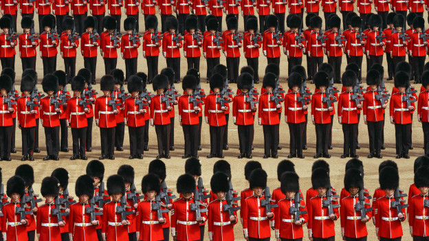 The Welsh Guards on parade