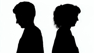 man and woman silhouettes