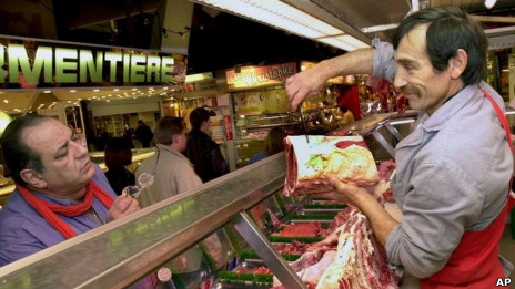 Supermarket beef seller
