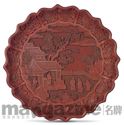 時代物 剔犀双龍霊芝紋香合 堆黒 漆器 堆朱 唐物 中国