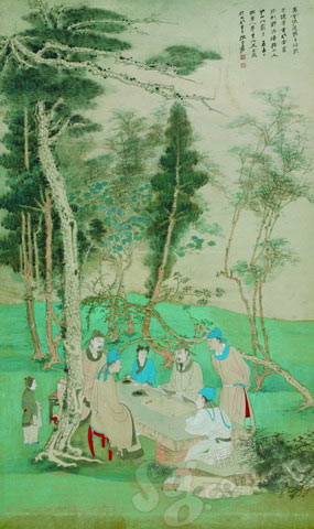 张大千《文会图》2009年匡时春拍成交价为1366.4万元