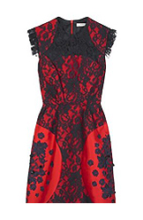 红黑蕾丝中式连衣裙