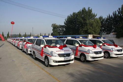 郑州市96所乡镇卫生院配备御轩急救车