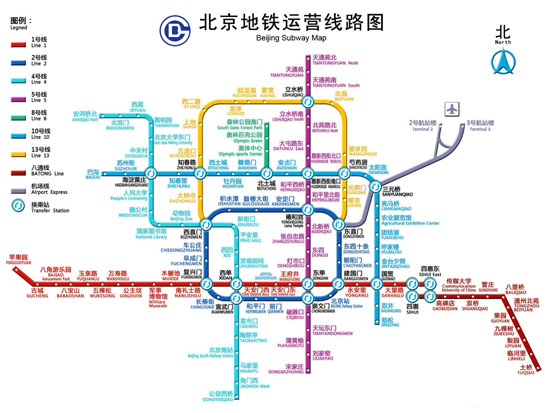 北京地铁运营线路图（点击看大图）