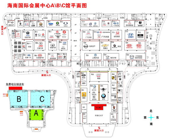 海南车展展馆分布图 海南车展展馆分布图