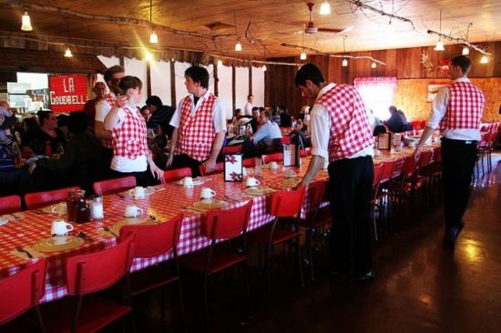 Have a look the waiter. They are all local students, when the maple syrup festival to work. Salary how do not know, but really a lot of tips.