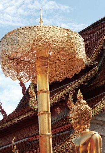 Ornate gold umbrella