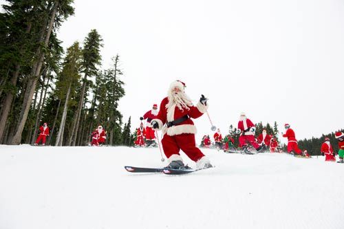 Santa Whistler in the ski (photograph: Whistler of Tourism Bureau)