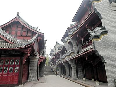 秀湖水街的明清风格建筑图片