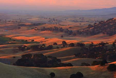 the hills at sunrise