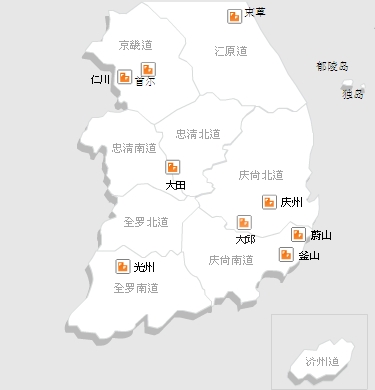 韩国地图高清