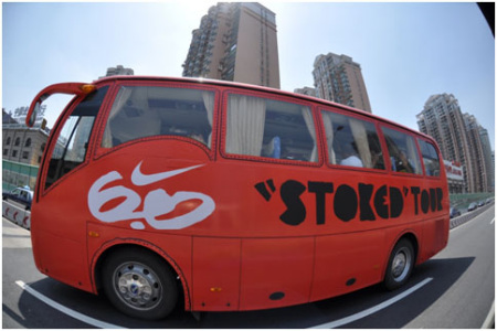 Nike6.0 STOKED tour bus