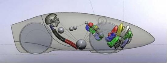 世界最快自行车亮相 似飞船速度达125km\/h_骑