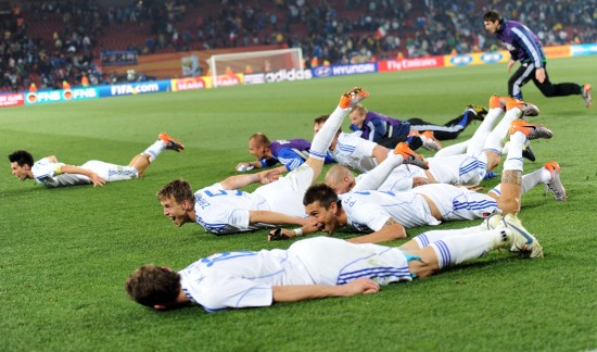图文-[小组赛]斯洛伐克3-2意大利 赛后庆祝胜利