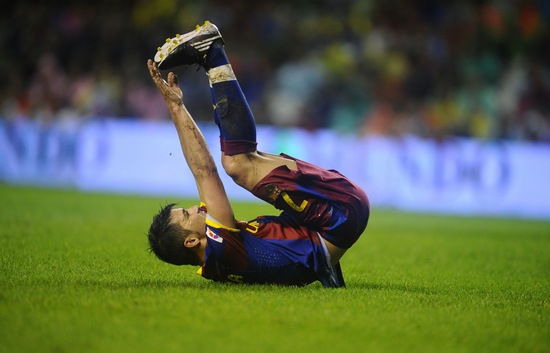 图文-[西甲]毕尔巴鄂1-3巴萨 比利亚是抽筋了吗