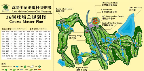 图文沈阳美兰湖乡村俱乐部36洞规划图
