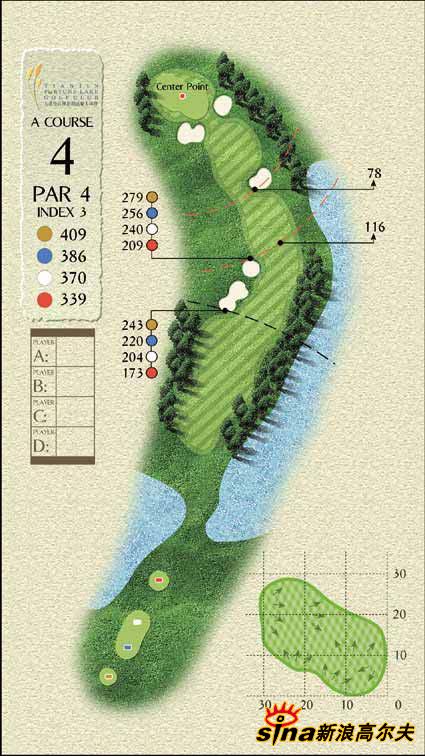 图文-天津松江团泊湖高尔夫球场 ab场4号洞409码