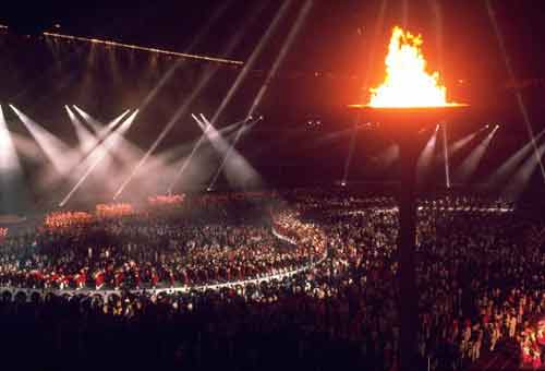 图文-1988年汉城奥运会点火仪式 开幕式全景_