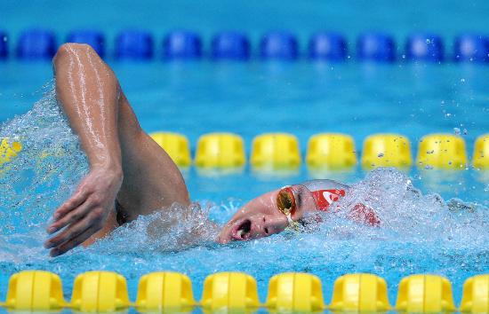 图文-张琳破男子1500米自由泳全国纪录 打水很