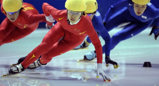 图文-短道速滑1000米刘秋红夺冠 中国金花在比