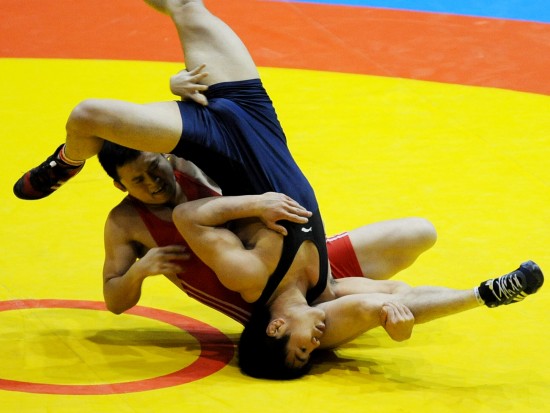 图文-十一运会男子自由式摔跤预赛开赛
