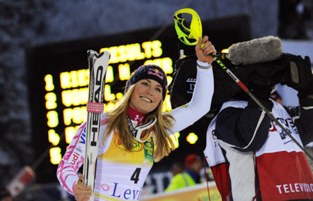 图文-女子高山滑雪世界杯赛况 美女亚军得主沃