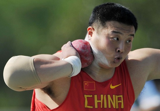 图文-中国队选手张竣夺得男子铅球冠军 