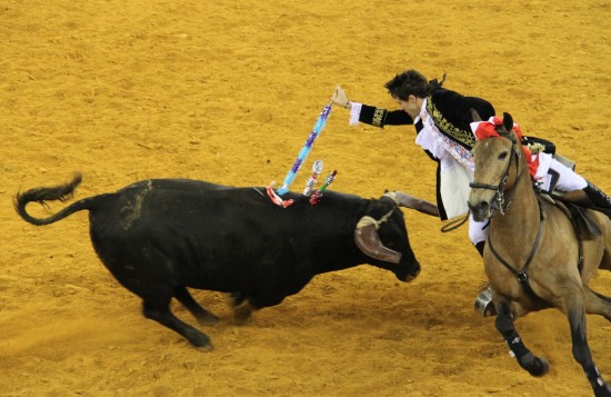 图文-与西班牙有别的葡萄牙斗牛 矛剑刺公牛的