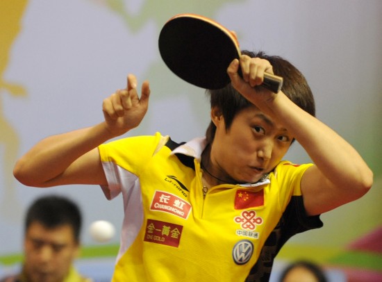 图文-2011年中国乒乓球公开赛 郭跃正手击球_