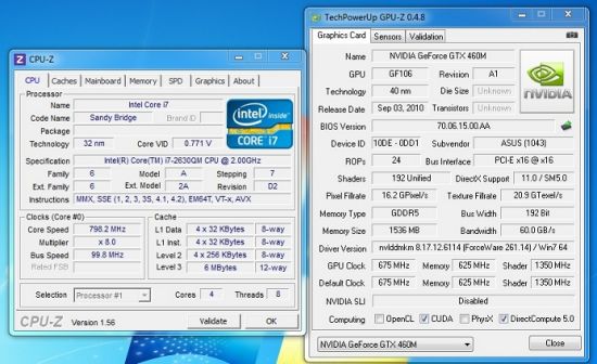 i7 2630qm配gtx 460m超强组合
