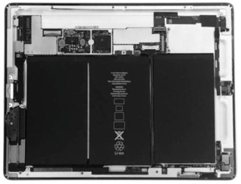 拆开ipad 2背板,告诉你答案:ipad 2内部一半以上的空间都被电池占据.