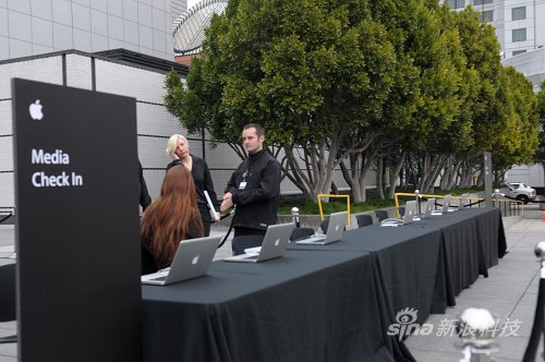 图文:苹果新品发布会媒体签到处