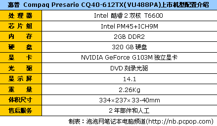 影音娱乐本 惠普cq40-612tx售4588元_笔记本_科技时代_新浪网