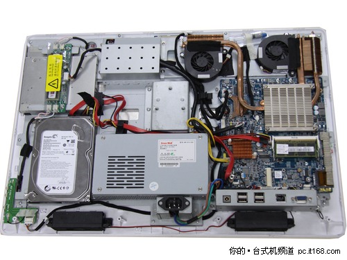 情况盖上后盖后的v228装上支架的v228aoc v228台式一体机外观介绍aoc