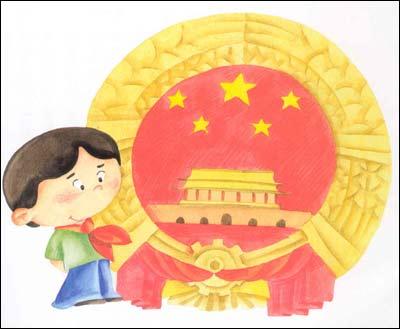 中国国徽漫画图片