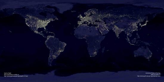 世界地图夜景灯光图片