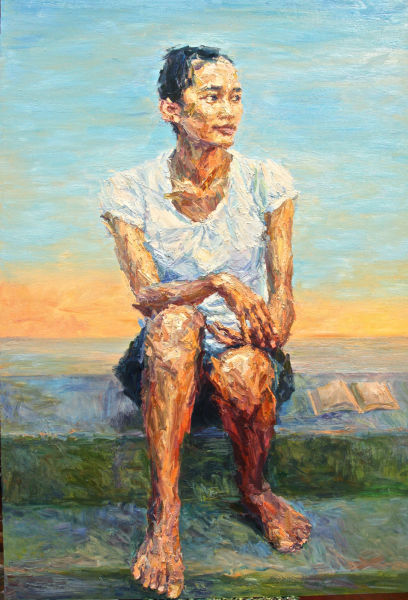 谢东明作品 日惹的光 190x130 cm 油画 2012年