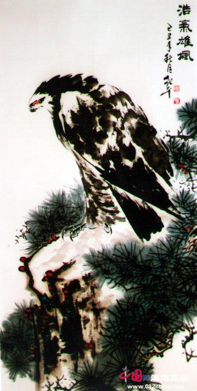津门画家尉迟纪平:画鹰寓意着一种抱负和勇气
