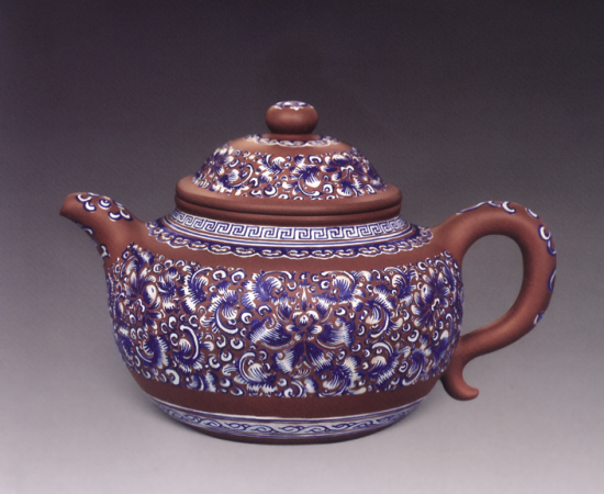 邵大亨蓝彩莲子壶成交价2016万元中国嘉德2008秋拍品