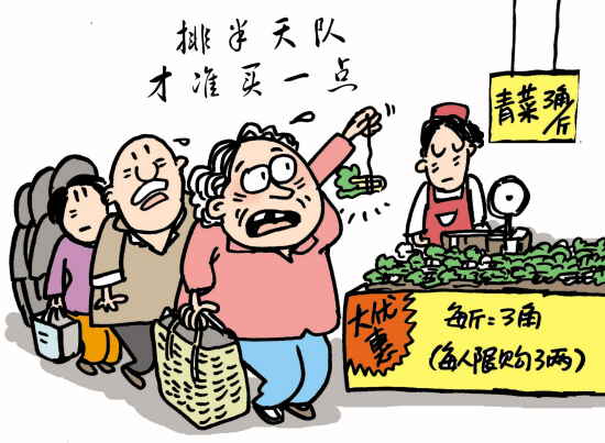 3元一斤的便宜蔬菜出售,开心不已,一连三天凌晨6点多就守在超市门口