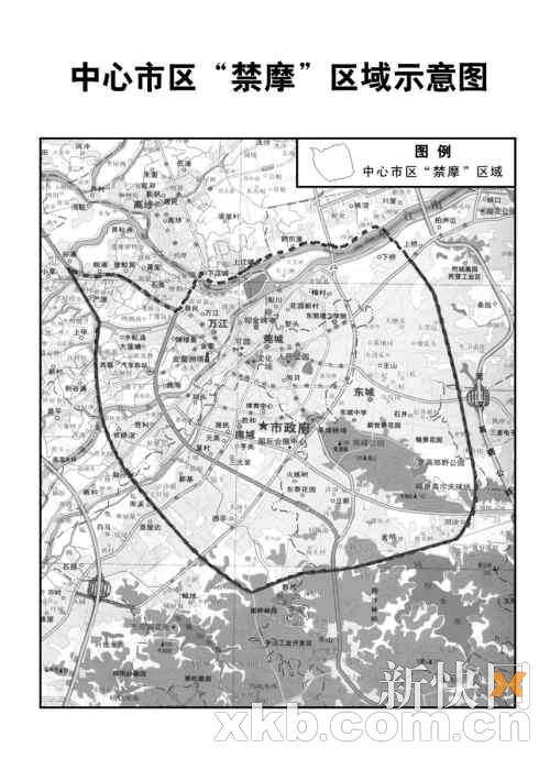 中山市禁摩区路线图图片