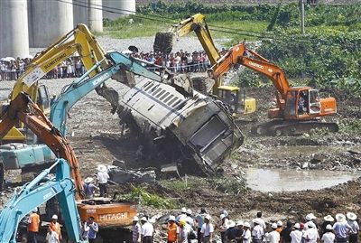 溫州動車事故調查報告:次日掩埋車頭被制止