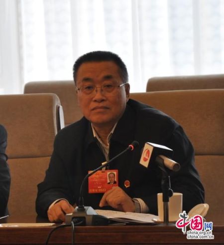 全国人大代表,原中共安徽省委书记王金山 中国网 陈保龙 摄中国网3月7