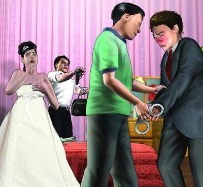 台湾警方"洞房"查枪 新婚夜带走新郎(图)